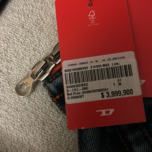 Diesel denim jacket orange zipper UNISEX - Picture 8 of 15